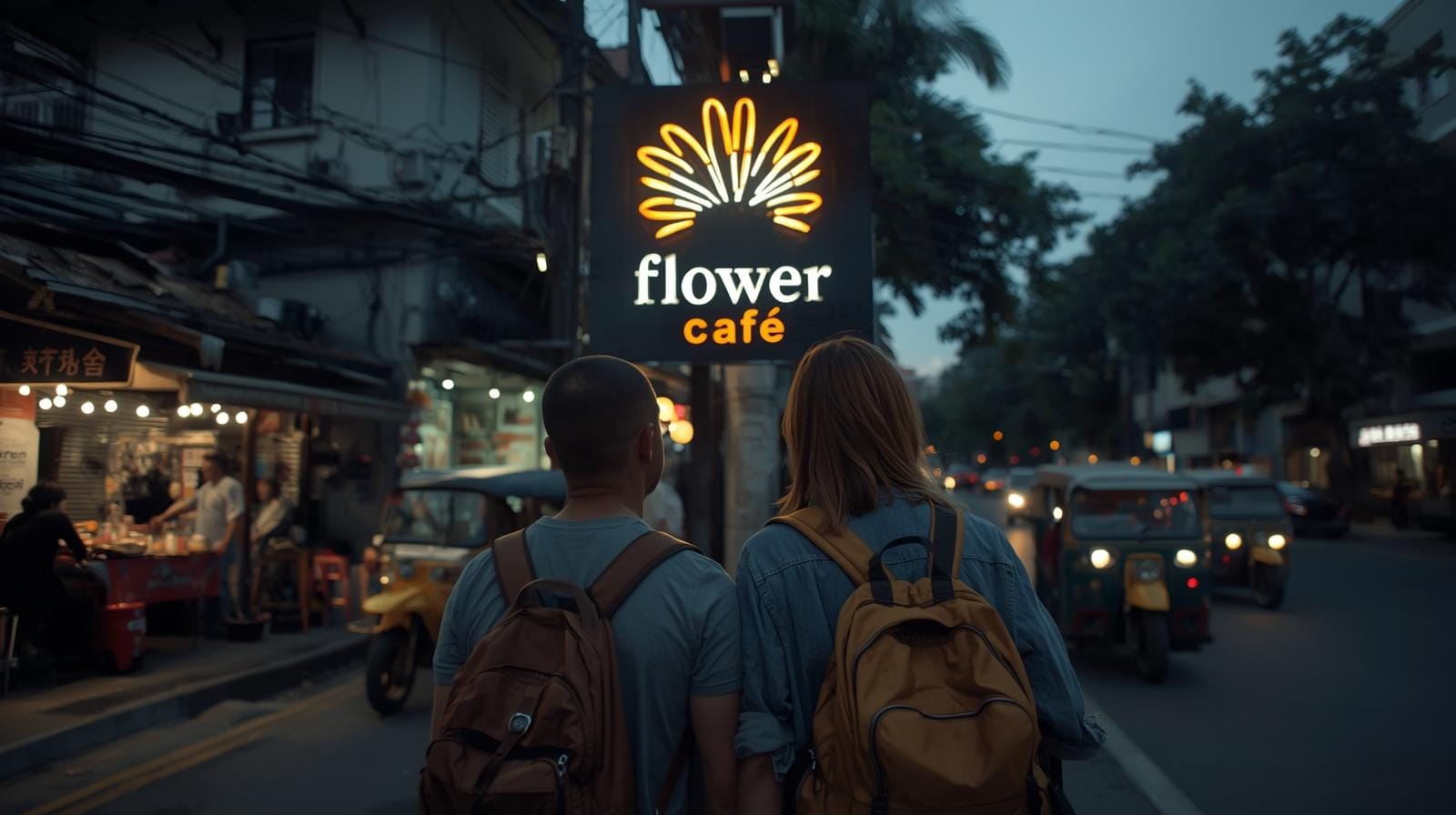Tourists puzzled outside closed cannabis café on Bangkok’s Khao San Road.
