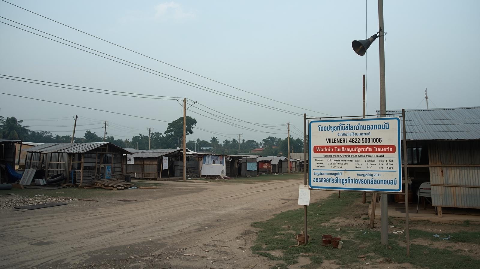 A printed notice in Thai and Burmese quietly announces a policy shift that could redefine life in Thailand’s refugee camps.