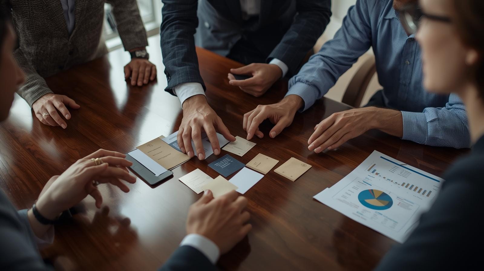 Group of diverse foreign professionals in Thailand reviewing different business setup options, representing contrasting investor profiles.
